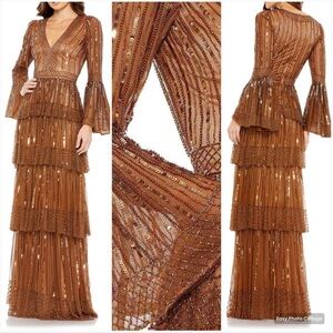 Mac Duggal copper Trumpet Dress never worn